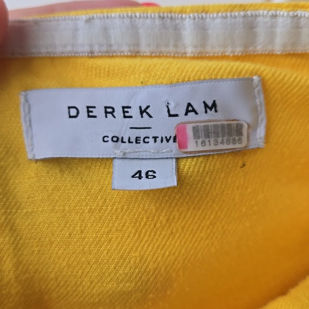 Derek Lam 100% Linen Yellow Jumpsuit